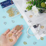 60Pcs 2 Colors Tibetan Style Alloy Pendants, Dolphin Charm, Platinum & Golden, 15x20mm, about 30pcs/color