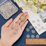 100Pcs Tibetan Style Alloy Pendants, Pentacle, Antique Silver, 16x13x1mm, Hole: 1.8mm