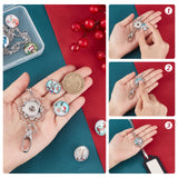DIY Necklaces Making Kit, Including Platinum Plated Brass Jewelry Snap Buttons, Alloy Snap Pendant Making, with Swivel Clasps, 304 Stainless Steel Cable Chains Necklaces, Reindeer Pattern, Button: 18.5x9mm, 12Pcs/set, 1 Set