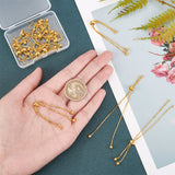 12Pcs Brass Box Chain Bracelet, for Slider Bracelet Making, Golden, 3-1/2 inch(9cm), 0.1cm, Hole: 2mm