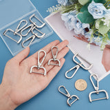 8Pcs 4 Styles Zinc Alloy Swivel Lobster Claw Clasps, Swivel Snap Hook, Platinum, 4.8~6.2x2.8~4.75x0.7~0.8cm, Hole: 21~27.5x10~11.5mm, Inner Diameter: 1.9~3.8x0.5~1cm, 2pcs/style