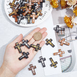 DIY Crucifix Cross Pendant Necklace Making Kits, Including Wooden Pendants, Mixed Color, Pendant: 100Pcs/box