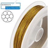 Tiger Tail Wire, 304 Stainless Steel Wire, Goldenrod, 0.45mm, about 164.04 Feet(50m)/roll