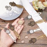 DIY Blank Dome Hamsa Hand Bookmark Making Kit, Including Alloy & Iron Cabochon Setting, Glass Cabochons, Antique Bronze & Antique Silver, 16Pcs/box
