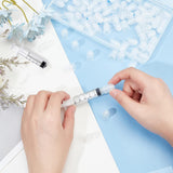 100Pcs Transparent Plastic Syringe Tip Cap, Dispensing Needle Tip Cap, White, 17x11mm, Inner Diameter: 4mm