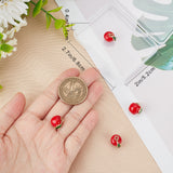 4Pcs Brass Enamel Charms, with Jump Ring, Long-Lasting Plated, Real 18K Gold Plated, Apple, Red, 12x11x9.6mm, Hole: 2.8mm