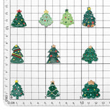 50Pcs 10 Styles Christmas Theme Opaque Resin Cabochons, Christmas Tree, Mixed Color, 24~30x19~29x4.5~9mm, 5pcs/style