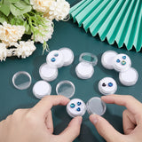 6Pcs Plastic Loose Diamond Boxes, Flat Round with Sponge Inside, for Jewelry Cabochons Displays, White, 3x1.5cm