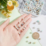2 Strands Natural Frosted Flower Amazonite Round Beads Strands, 4mm, Hole: 1mm, 96pcs/strand, 15.5 inch