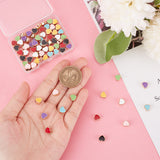 80Pcs 8 Colors Light Gold Plated Alloy Enamel Beads, Heart, Mixed Color, 7.5x8x3.5mm, Hole: 1.6mm, 10pcs/color