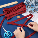 6M Polyester Satin Ribbons, for Webbing Dress Zipper Replacements, Dark Red, 5/8~5/8 inch(15~17mm), about 6.56 Yards(6m)/Roll