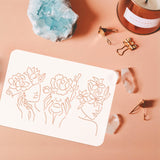 Plastic Drawing Painting Stencils Templates, for Painting on Scrapbook Fabric Tiles Floor Furniture Wood, Rectangle, Flower, 29.7x21cm