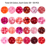 Glass Beads, for Beading Jewelry Making, Mixed Color, 8mm, Hole: 1.3~1.6mm, 24colors, about 28~30pcs/color, 672~720pcs/box
