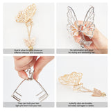 2Pcs 2 Colors Iron Claw Hair Clips, Half Bun Hair Pins, Butterfly, Mixed Color, 14cm, 1pc/color