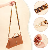 Leopard Print Pattern Acrylic Curb Chain Bag Handles, with Alloy Swivel Clasps, for Crossbody Bag Replacement Accessories, Goldenrod, 121cm