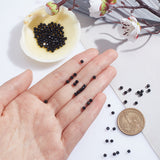 2 Strands Natural Black Spinel Beads Strands, Faceted, Round, 3mm, Hole: 0.5mm, about 132~135pcs/strand, 15 inch