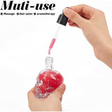 Empty Portable Glass Dropper Bottles, Fine Mist Atomizer, with Rubber Extrusion Head, PP Dust Cap and Plastic Funnel Hopper & Pipettes, Refillable Bottle, Skull, Clear, 66x47.5x109mm, Capacity: 50ml(1.69 fl. oz), 2pcs