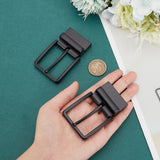 2Pcs Alloy Roller Buckles Clasps, for Men DIY Belt Accessories, Rectangle, Gunmetal, 74x46x20mm, Hole: 35x8mm