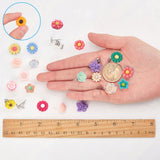 DIY Stud Earring Making Kits, with Resin Flower Cabochons, Stud Earring Findings and Ear Nuts, Mixed Color