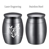 Alloy Cremation Urn Kit, with Disposable Flatware Spoons, Silver Polishing Cloth, Velvet Packing Pouches, Tree of Life Pattern, 40.5x30mm, 1pc