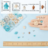 DIY Starfish Turtle Stackable Bracelets Making Kit, Synthetic Mixed Gemstone Chips Stretch Bracelets Set, 8mm, Hole: 1mm