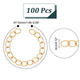 304 Stainless Steel Chain Extenders, for Jewelry Making, with Bead Container, Golden, 47~53x3mm, about 100strands/box