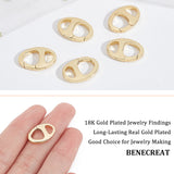 6Pcs Brass Spring Gate Rings, Oval, Cadmium Free & Lead Free, Long-Lasting Plated, Real 18K Gold Plated, 16.5x11.5x2.5mm, Hole: 6.5x4mm