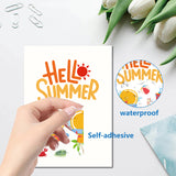 8 Sheets 8 Styles Summer Theme PVC Waterproof Wall Stickers, Self-Adhesive Decals, for Window or Stairway Home Decoration, Rectangle, Mixed Shapes, 200x145mm, about 1 sheets/style