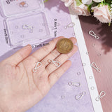 10Pcs Brass Hook Clasps, with 20Pcs Jump Rings, 925 Sterling Silver Plated, Hook Clasps: 19x8x2mm, Hole: 3mm, 10pcs