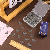 Tibetan Style Alloy Pendants, Cadmium Free & Lead Free, Butterfly Charms, Antique Silver, 13.5x20x2mm, Hole: 1.8mm, 100pcs/box