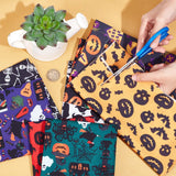 Halloween Printed Polycotton Fabric, for Patchwork, Sewing Tissue to Patchwork, Red, 49.5~50x39.5~40x0.02cm, 8 sheet/set