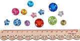 Acrylic Rhinestone Buttons, Faceted, Mixed Shapes, Mixed Color, 12~18x6.5~10mm, Hole: 1~1.5mm, about 144pcs/box