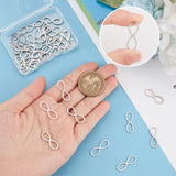 40Pcs 201 Stainless Steel Connector Charms, Infinity Links, Stainless Steel Color, 21.5x7.5x1mm, Inner Diameter: 5.5x8.5mm