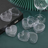 Heart Acrylic Storage Gift Boxes, Gift Packaging Case for Wedding Party Supplies, Clear, 5.85x6.6x3cm