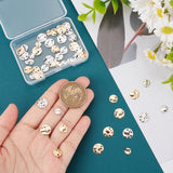 60Pcs 6 Styles Brass Connector Charms, Twisted Flat Round Links, Platinum & Golden, 6~10x0.8~1mm, Hole: 0.8~1.4mm, 10pcs/style