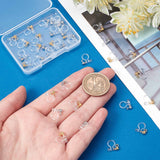 20Pcs 2 Colors 304 Stainless Steel Clip-on Earring Component, with Loops, Golden & Silver, 11x11x3mm, Hole: 1.6mm, 20Pcs/color