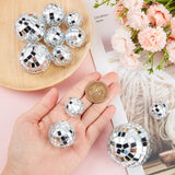 11Pcs 5 Style Plastic & Glass Disco Ball Cake Decorations, for Festive Party Decorations, Round, Silver, 21.5~50x21~49mm