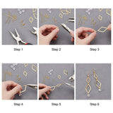 40Pcs 4 Style 304 Stainless Steel Links/Connectors, Rhombus, Golden & Stainless Steel Color, 10pcs/style