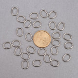 201 Stainless Steel Open Jump Rings Oval Jump Rings, Stainless Steel Color, 13x11x2mm, about 40pcs/bag