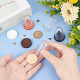 DIY Blank Dome Vial Pendant Making Kit, Including Natural Wood Cabochon Settings, Glass Dome Cloche Cover, Brass Bead Cap Pendant Bails, Mixed Color, 45Pcs/set