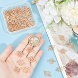 70Pcs 7 Styles Alloy Connector Charms, Chakra Flower Links, Light Gold, 19.5~21.5x9.5~15x1~1.5mm, Hole: 1.2~1.5mm, 10pcs