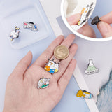 6Pcs 6 Style Chemistry Theme Enamel Pins, for Teachers Students, Alloy Brooches with Word for Backpack Clothes, Mixed Color, 13~27x19~27x10.5~11mm, 1pc/style