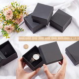 Kraft Paper Cardboard Jewelry Boxes, Bracelet/Watch Box, Square, Black, 8.5x8.5x5.5cm