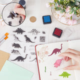 Clear Silicone Stamps, for DIY Scrapbooking, Photo Album Decorative, Cards Making, Dinosaur, 150x150x3mm