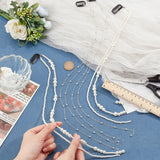 4Pcs 2 Style Iron Snap Hair Clips, with ABS Plastic Pearls and Chains, Hair Accessories for Woman Girl, Mixed Color, 435~500mm, 2pcs/style