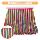 4M Nylon Tassel Lace Trims, Garment Accessories, Colorful, 8-1/4 inch(210mm)