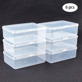 Plastic Bead Containers, Rectangle, Clear, 14.4x10.8x4.75cm, Inner Diameter: 13.9x10cm