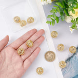 Brass Beads, Nickel Free, Hollow, Honeycomb, Real 18K Gold Plated, 16.5x18x17mm, Hole: 2mm, 10pcs/box