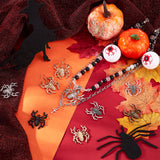 20Pcs 5 Colors Halloween Alloy Pendants, Cadmium Free & Lead Free, Spider, Mixed Color, 34x31x4.5mm, Hole: 2.5mm, 4pcs/color