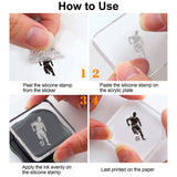 Custom PVC Plastic Clear Stamps, for DIY Scrapbooking, Photo Album Decorative, Cards Making, Football Pattern, 160x110x3mm